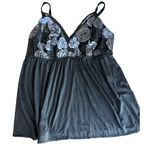 Cacique Babydoll Cami top unconventional lace Whimsy Goth Fairy Sz-18/20